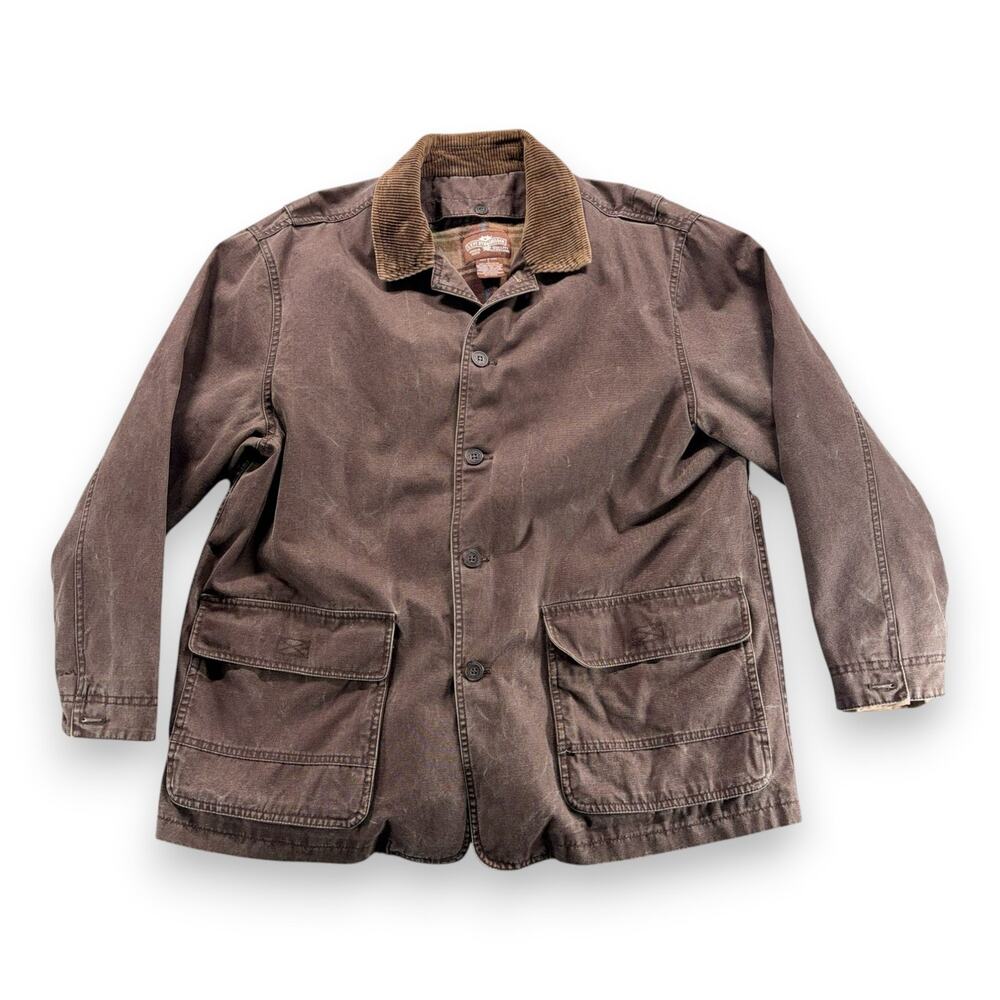 Vintage Levis Jacket Adult LARGE Brown Canvas Corduroy Barn Coat Chore Lined Y2K